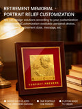 Gold-plated brass retirement relief frame portrait