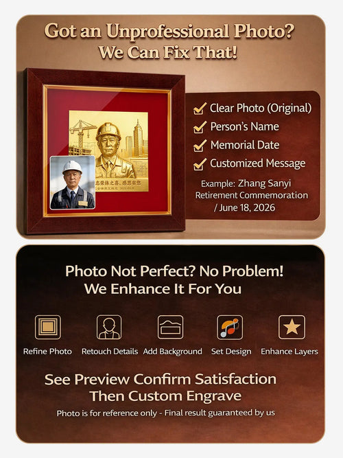 Photo-to-relief retirement frame ordering guide